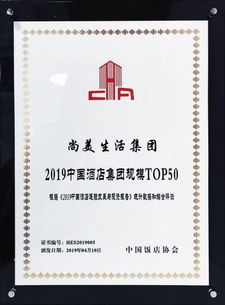 2019中国酒店集团规模50强排行榜发布 尚美生
