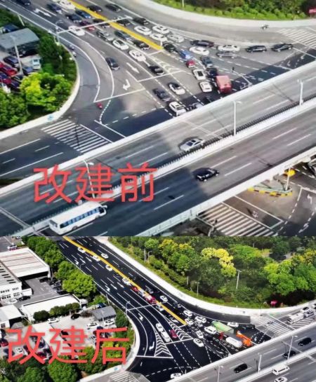 上海嘉定沪嘉快速路马陆立交市区方向新增右转专用道